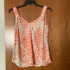 CAbi Pink and White Fitted Camisole Top